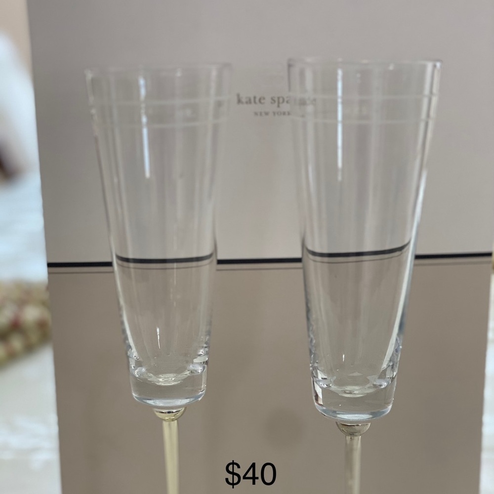 Kate Spade Mr. & Mrs Champagne Flutes